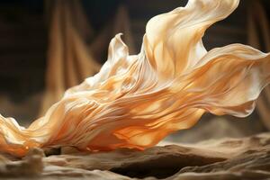 an image of an orange cloth blowing in the wind generative ai photo