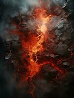 an image of lava and fire on a black background generative ai photo