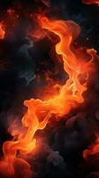 an image of flames and smoke on a black background generative ai photo
