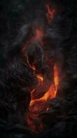 an image of lava and fire on a black background generative ai photo