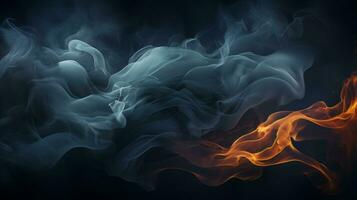 an image of smoke and fire on a black background generative ai photo