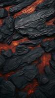 an image of lava rocks with red and orange flames generative ai photo