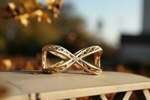 an infinity ring sitting on top of a bench generative ai photo