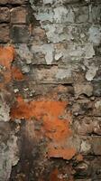 an old brick wall with peeling paint and peeling paint generative ai photo