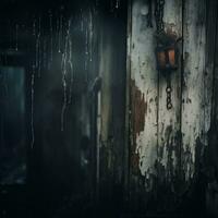 an old house with a lantern hanging from the wall generative ai photo