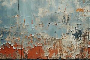 an old painted wall with peeling paint generative ai photo