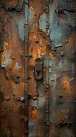 an old rusty door with a padlock on it generative ai photo