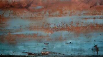 an old rusty metal surface with rust and paint on it generative ai photo