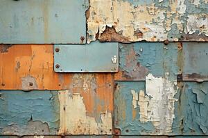 an old rusty wall with peeling paint and peeling paint generative ai photo
