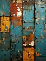 an old rusty wall with peeling paint and peeling paint generative ai photo