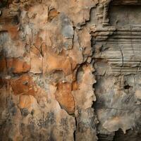 an old wall with peeling paint and cracks generative ai photo