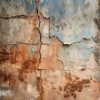 an old wall with peeling paint and cracks generative ai photo