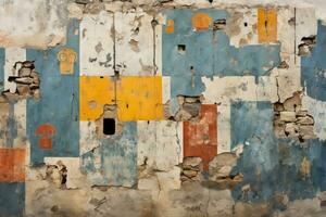 an old wall with peeling paint and peeling paint generative ai photo