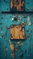 an old wooden door with peeling paint and peeling paint generative ai photo