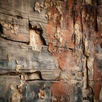 an old wooden wall with peeling paint and peeling paint generative ai photo