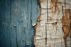 an old wooden wall with peeling paint and peeling paint generative ai photo