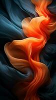 an orange and black background with a flowing fabric generative ai photo