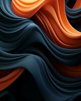 an orange and black background with waves generative ai photo