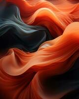 an orange and black abstract background with waves generative ai photo