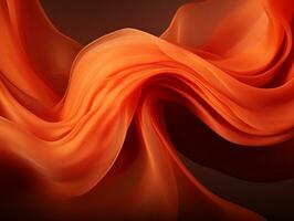 an orange and black background with a wavy fabric generative ai photo