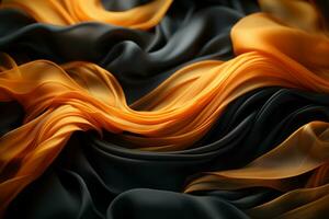 an orange and black silk fabric background generative ai photo