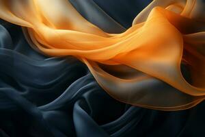 an orange and black background with a flowing fabric generative ai photo