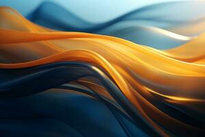 an orange and blue abstract background with waves generative ai photo