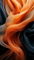 an orange and black background with a flowing fabric generative ai photo