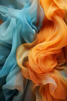 an orange and blue fabric is shown in this image generative ai photo
