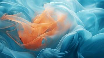 an orange and blue flower is shown in the air generative ai photo