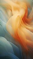 an orange and blue background with a flowing fabric generative ai photo