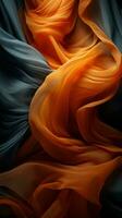 an orange and blue fabric with a black background generative ai photo