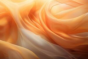 an orange and white abstract background with flowing fabric generative ai photo