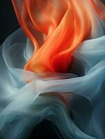 an orange and blue swirl on a black background generative ai photo