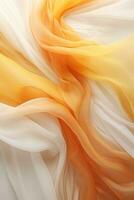an orange and white background with a flowing fabric generative ai photo