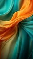 an orange and blue silk fabric background generative ai photo