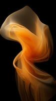 an orange and white swirl on a black background generative ai photo