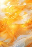 an orange and white swirl of liquid on a white surface generative ai photo