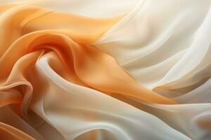 an orange and white silk fabric is shown in this image generative ai photo