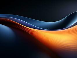 an orange blue and black background with wavy lines generative ai photo