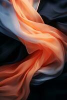 an orange black and white fabric generative ai photo