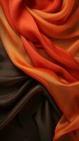 an orange black and red silk fabric generative ai photo