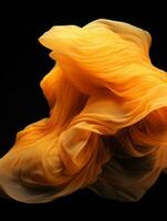 an orange cloth is floating in the air on a black background generative ai photo