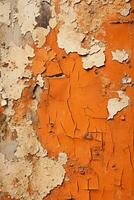 an orange wall with peeling paint and peeling paint generative ai photo