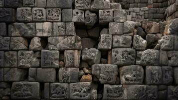 ancient carvings on the walls of an ancient temple in india generative ai photo
