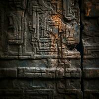 ancient carvings on the wall of an ancient building generative ai photo