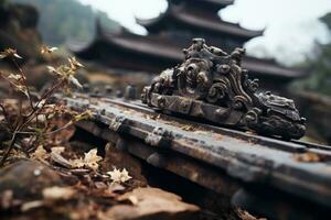 ancient chinese temple in yangshuo zhejiang province china generative ai photo