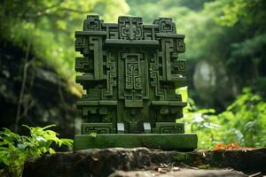 ancient mayan temple in the jungle generative ai photo