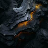 black and orange lava flowing through the air generative ai photo