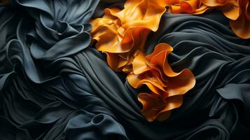 black and orange fabric with flames on it generative ai photo